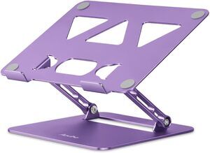Adjustable Foldable Aluminum Portable Laptop Stand, Holder, Riser - Purple